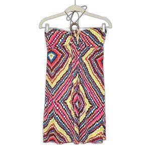 DELIA'S Sleeveless Summer A-line Mini Tube Dress size M Colorful Built-in Bra